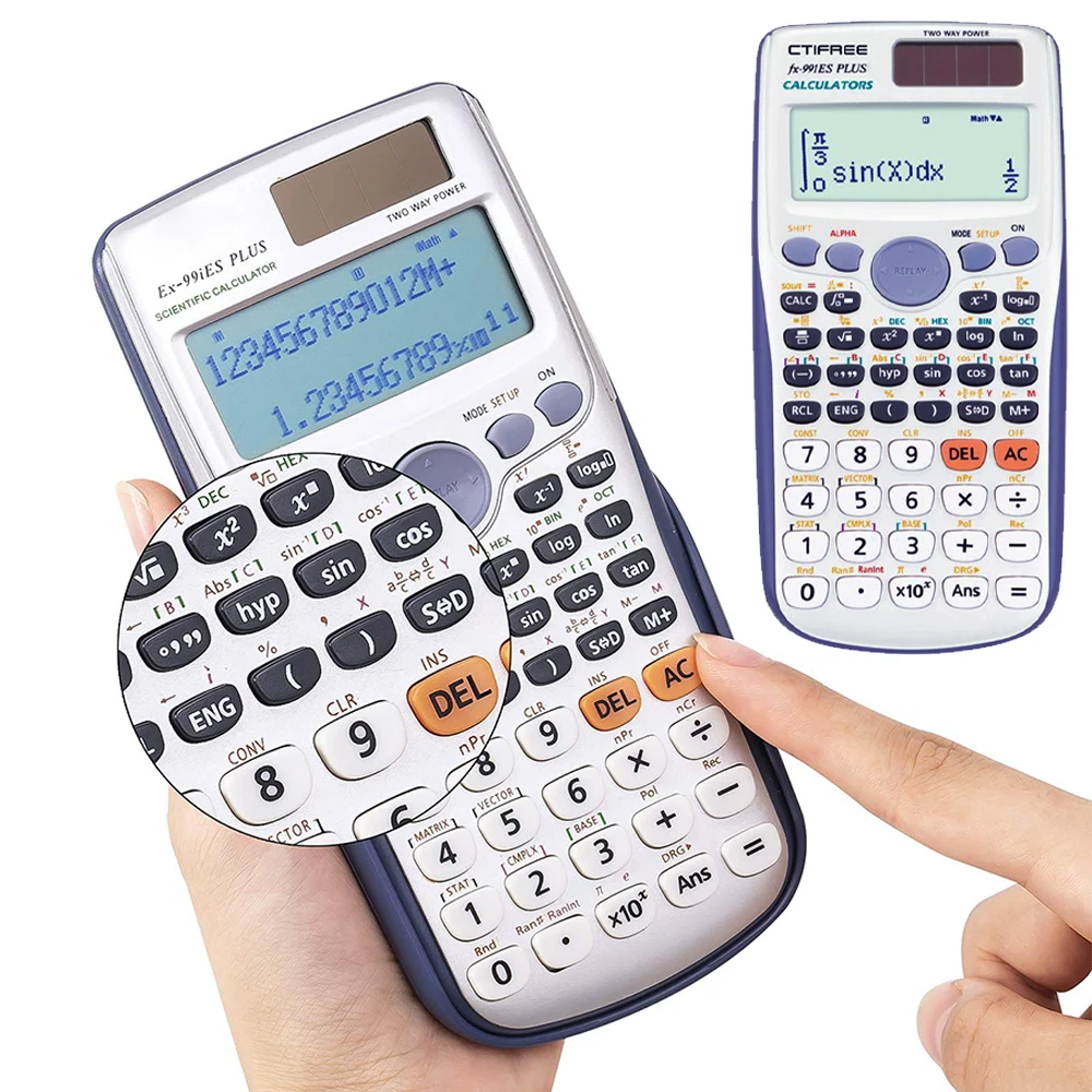 Оригинальный научный калькулятор, 417 функций, разработка для колледжа и делового офиса, аккумулятор - 1