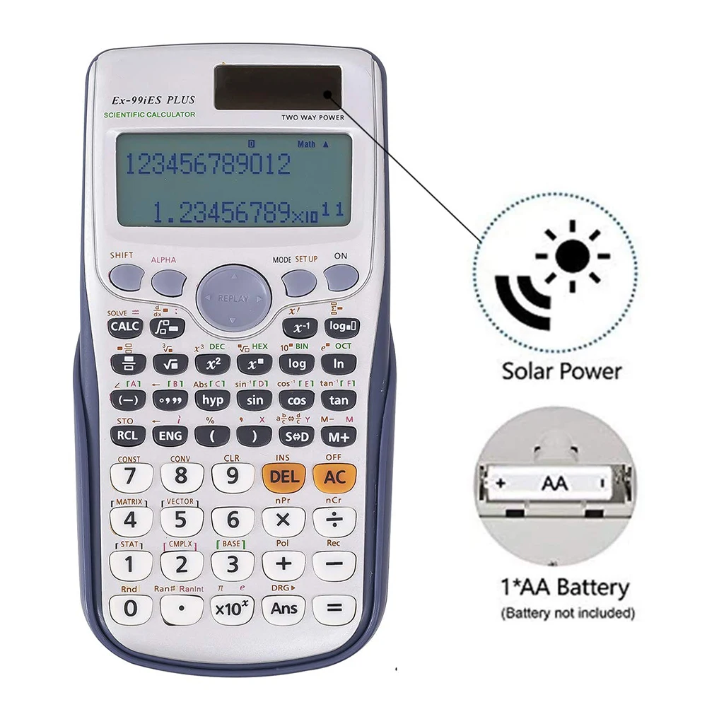 Оригинальный научный калькулятор, 417 функций, разработка для колледжа и делового офиса, аккумулятор - 3