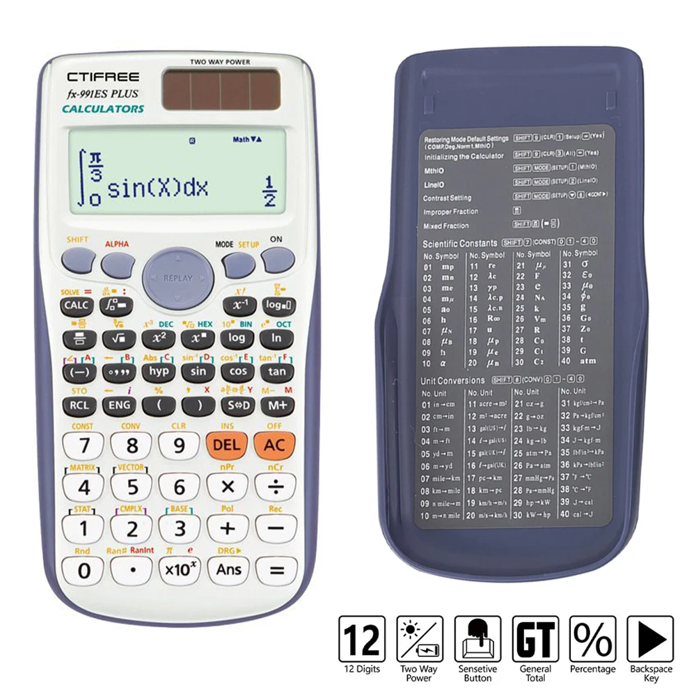 Оригинальный научный калькулятор, 417 функций, разработка для колледжа и делового офиса, аккумулятор - 4