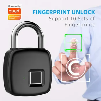 Замок с отпечатком пальца Tuya Bluetooth Smart Keyless Lock Мини Портативный биометрический замок с USB зарядкой для шкафчика багажа тренажерного зала