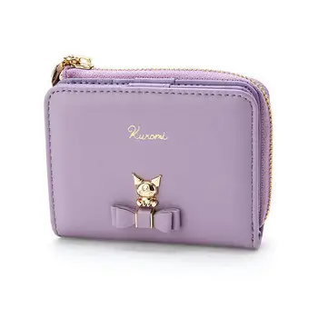 Милые короткие кошельки для женщин, дамский маленький кошелек из аниме-мультфильма Kawaii, Черный, фиолетовый, Розовый, Фиолетовый, Зажим для денег, сумка
