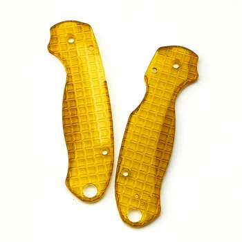 1 пара Янтарных Чешуек PEI Material Custom Crossfade Ultem Scales для Ножа Spyderco C223 Para 3 DIY Patch Модификация Аксессуаров