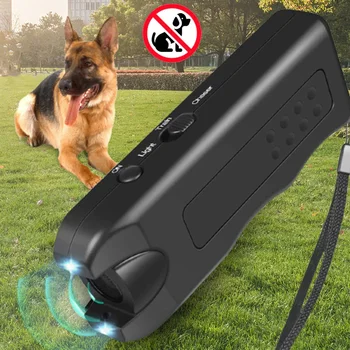 Ультразвуковой отпугиватель собак с двойной головкой, устройство для защиты от лая с подсветкой высокого радиуса действия