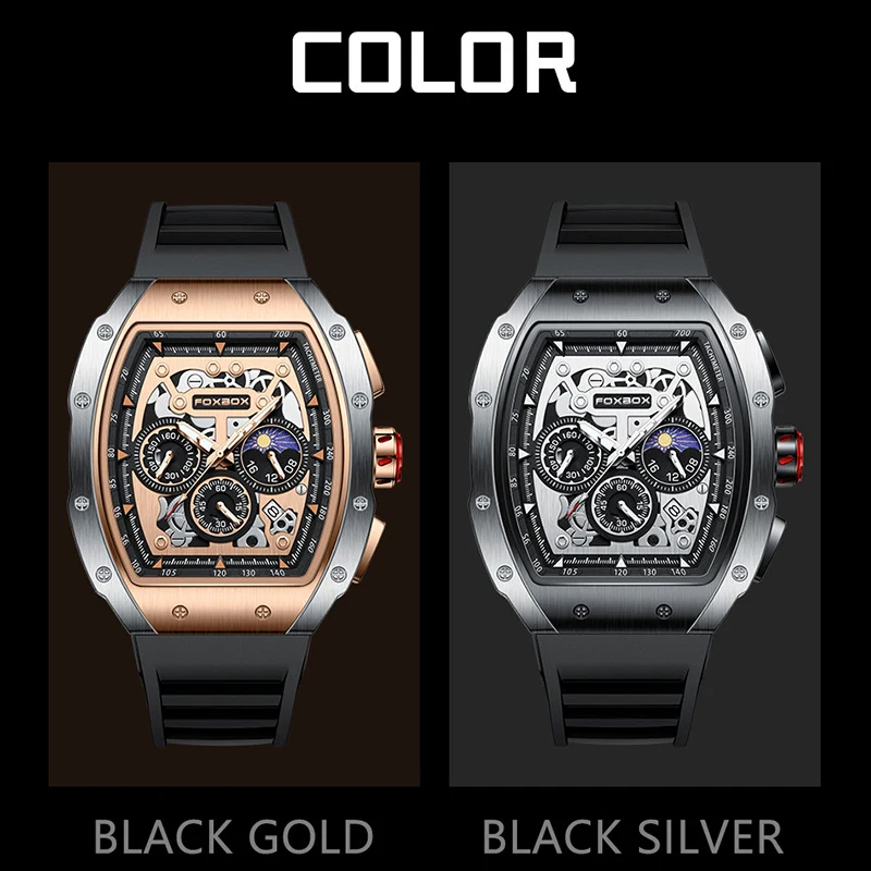 Мужские часы LIGE, роскошные квадратные модные деловые мужские часы с силиконовым ремешком, водонепроницаемые повседневные спортивные кварцевые часы для мужчин, хронограф - 5