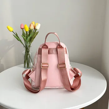Модный маленький рюкзак с цветочным принтом для девочек, повседневная мягкая холщовая школьная сумка