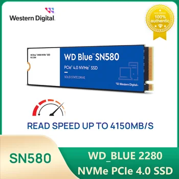 Western Digital SSD SN580 WD Blue NVMe 500GB 1TB 2TB PCIe Gen 4.0 4150 МБ/с. M.2 2280 Накопители для Ноутбуков, Настольных Компьютеров, ПК