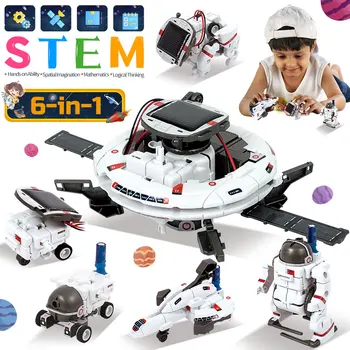 STEM 6 В 1 Солнечный робот Развивающие игрушки Технологические Научные наборы Обучающая Развивающая Научная фэнтезийная игрушка для детей и мальчиков