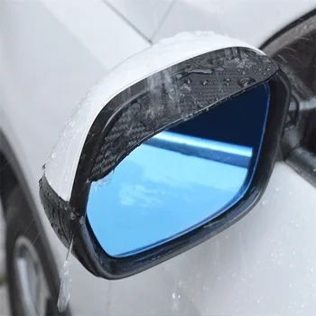 1 Пара автомобильных зеркал заднего вида, защита от дождя, Дождевик для бровей, Универсальное Боковое зеркало заднего вида из углеродного волокна, Защита от дождя для бровей