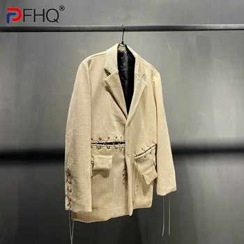 PFHQ 2023 Модный Элегантный Асимметричный дизайн Ниши Мужской костюм Пальто Высококачественные Оригинальные Мужские летние уличные куртки Стильный блейзер