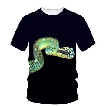 Хип-хоп Забавный змеиный тотем Летняя мужская футболка Альтернативный уличный тренд моды Классический удобный Плюс размер с коротким рукавом 6xl
