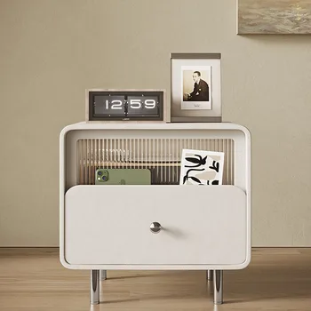Белая Прикроватная тумбочка в стиле MOMO Nordic Ins, Прикроватный шкафчик для хранения в семье в кремовом стиле, спальня в маленькой квартире, Простой шкафчик