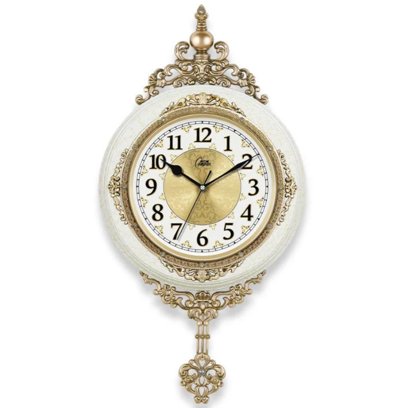 Настенные часы в европейском стиле в стиле ретро, часы с маятником для гостиной, Элегантный вкус, Семейный Подарок, Художественное украшение - 4