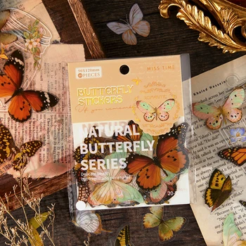 40 штук наклеек с бабочками Аромат Wonderland Материал для бронзирования домашних животных Декоративные клеи Справочники для скрапбукинга 60*55 мм