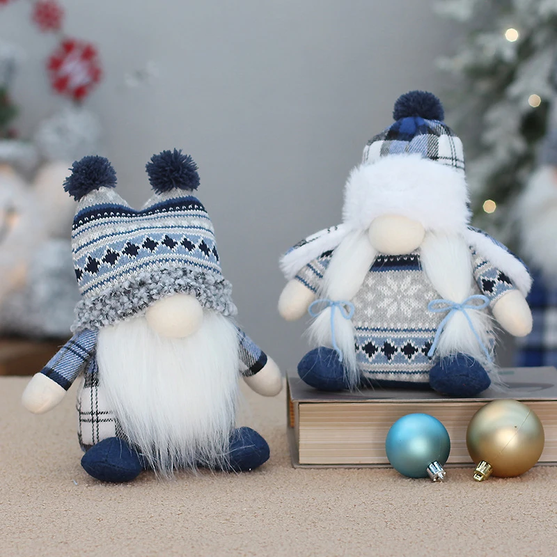 Рождественские куклы большого размера, рождественские подарки для детей, Рождественский Снеговик, Безликая Кукла, Медведь, Рождественские украшения для дома - 2