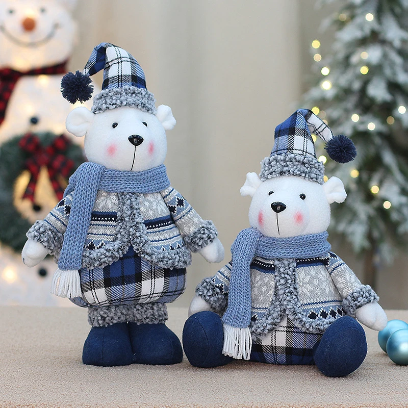 Рождественские куклы большого размера, рождественские подарки для детей, Рождественский Снеговик, Безликая Кукла, Медведь, Рождественские украшения для дома - 3