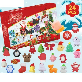 Адвент-календарь 2023 Рождественский Календарь обратного отсчета 24шт различных милых животных Моти Мягкие игрушки для детей высокого качества