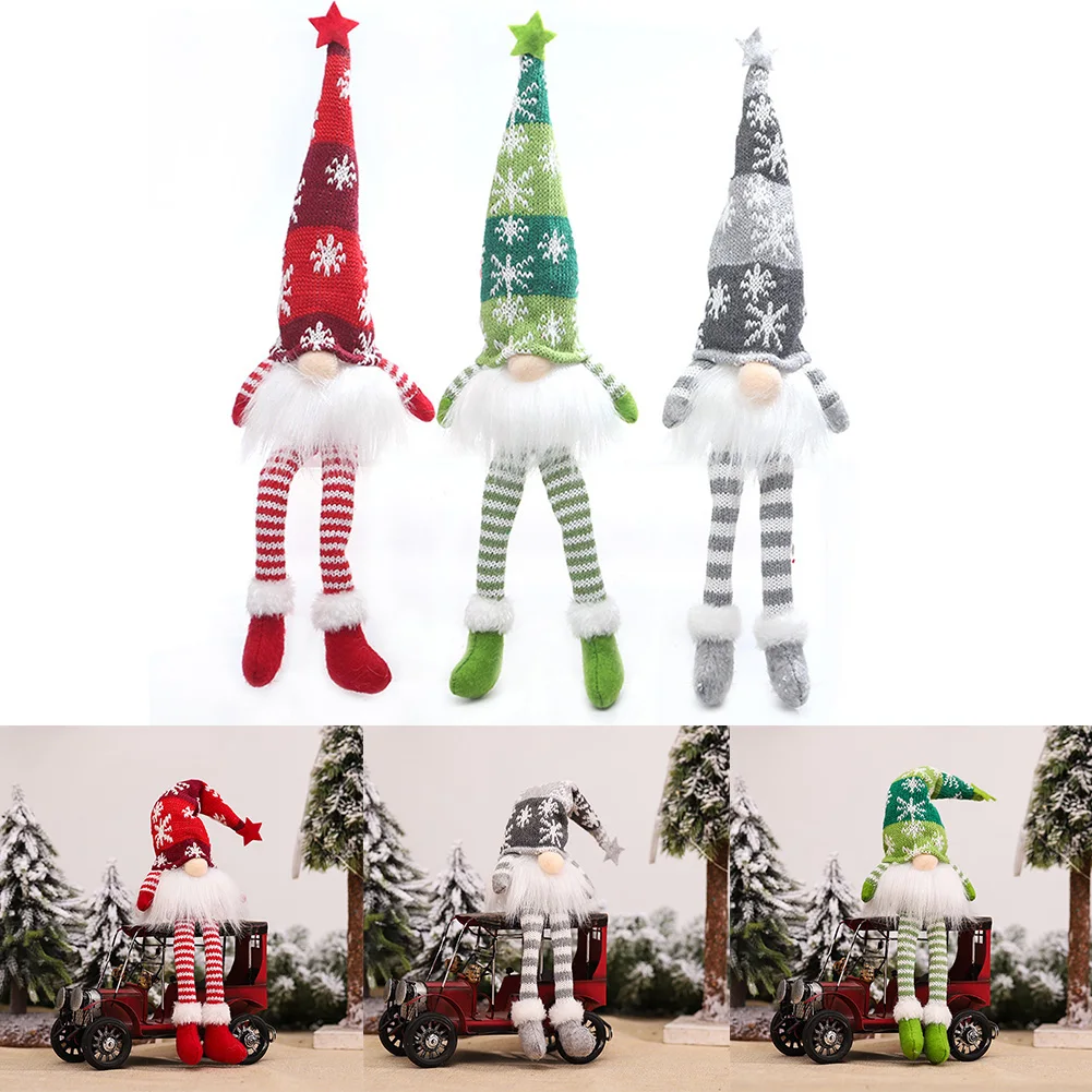 Рождественские гномы, плюшевые огни, кукла-эльф, украшения для Рождественской елки, подвеска для двери, украшение сада, подарок для детей - 0