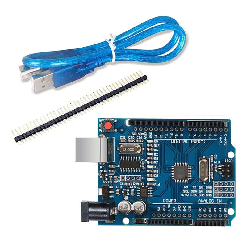 Для платы разработки Arduino UNO R3, совместимого с ATMEGA328P модуля микроконтроллера, материнской платы с кабелем - 0