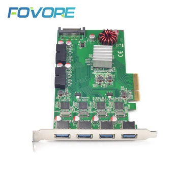 PCIE к 8-портовому концентратору USB 3.0 Адаптер карты расширения PCI-E со сверхскоростным 19-контактным разъемом питания 20 Гбит/с для настольных ПК