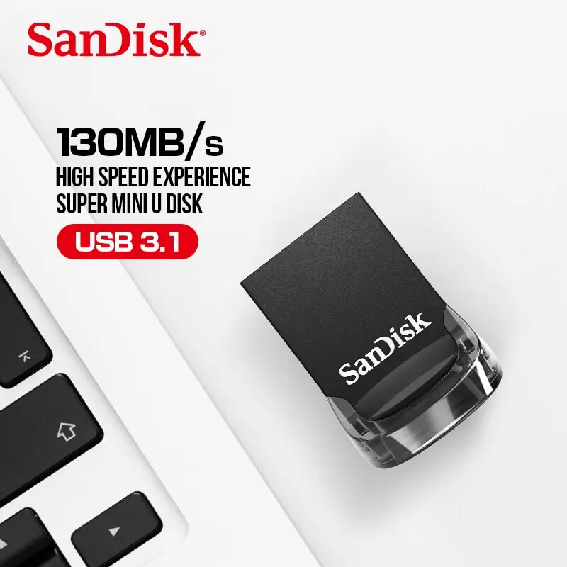 SanDisk CZ430 USB3.1 16 ГБ 32 ГБ 64 ГБ 128 ГБ Ультрасовременный флэш-накопитель со скоростью чтения до 130 МБ / с, Мини-накопитель высокой скорости USB 3.1 USB-накопитель - 1
