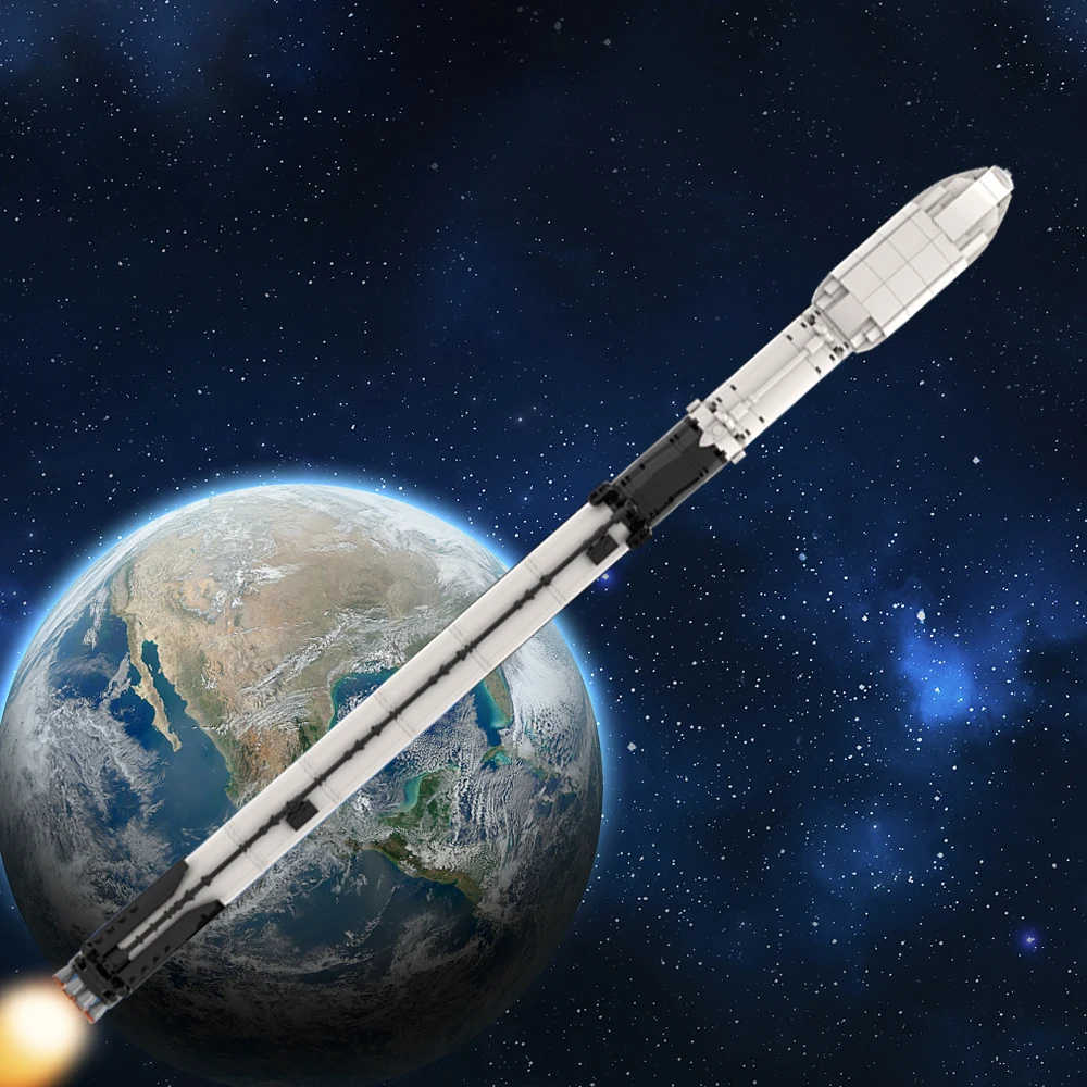 MOC SpaceX Falcon 9 и Crew Dragon Saturn V в масштабе 1: 110 Кирпичная Пусковая установка Космическая Ракета Вселенная Аэрокосмические Строительные блоки Игрушки В подарок - 0