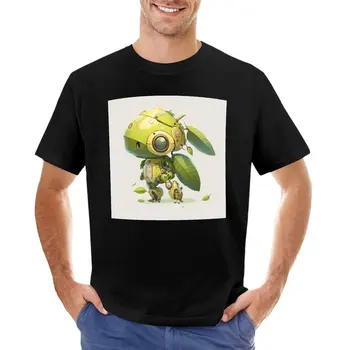 Зеленая футболка с 3D-роботом 
