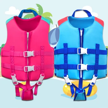 Детская плавательная куртка, неопреновый спасательный жилет для тренера по плаванию, быстросохнущий Дышащий Удобный для обучения плаванию девочек и мальчиков