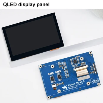 4,3-дюймовый сенсорный дисплей, 800x480 QLED-дисплей, сенсорный экран, панель из закаленного стекла, Емкостный 5-точечный для Raspberry Pi