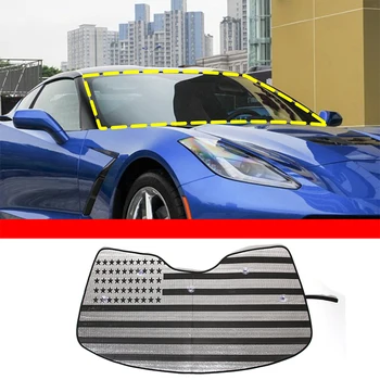 Для Chevrolet Corvette C7 2014-2019 Солнцезащитный козырек на лобовое стекло автомобиля из алюминиевой фольги, автомобильная накладка для защиты от солнечных лучей, автомобильные Аксессуары