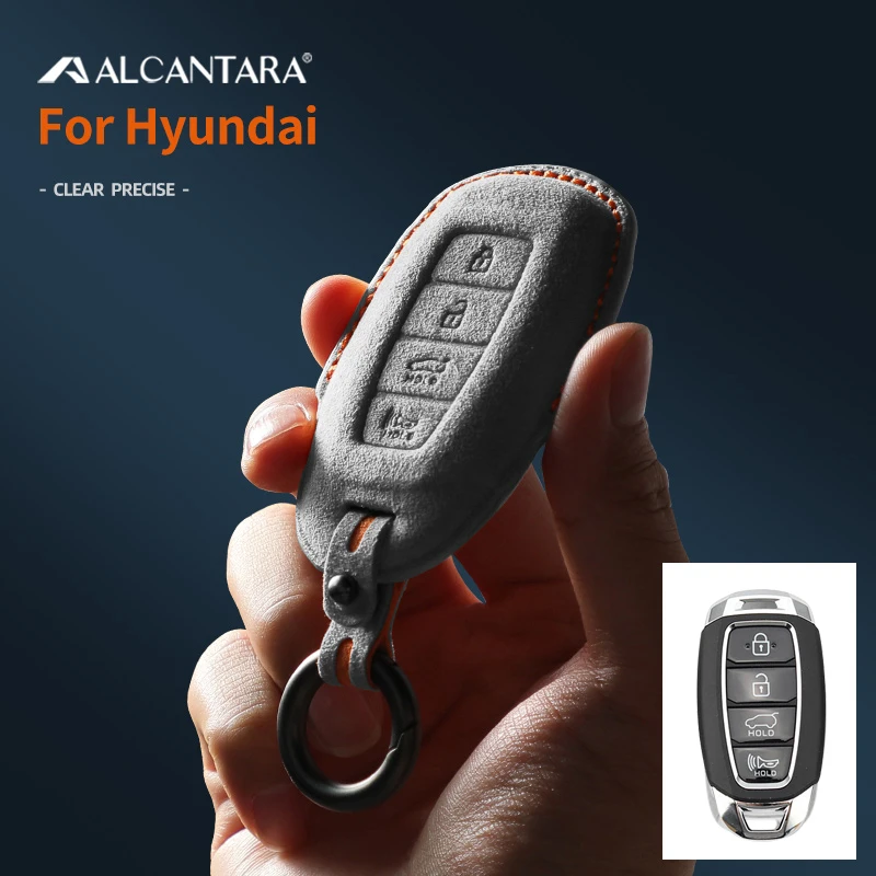 Чехол для ключей от автомобиля, держатель, пряжка, Алькантара для Beijing-Аксессуары Hyundai Elantra Mistra Reina Ix35 Tucson Lafesta - 5
