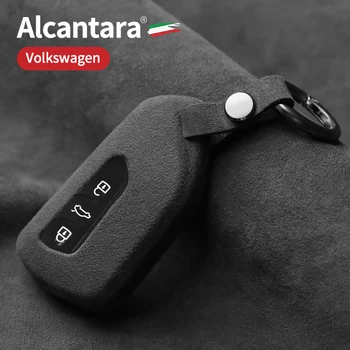 Чехол для автомобильных ключей из Алькантары VW Volkswagen Golf 8 MK8 ID.3 ID.4 для Skoda Octavia A8 Seat Leon MK4 Cupra Formentor Tarraco