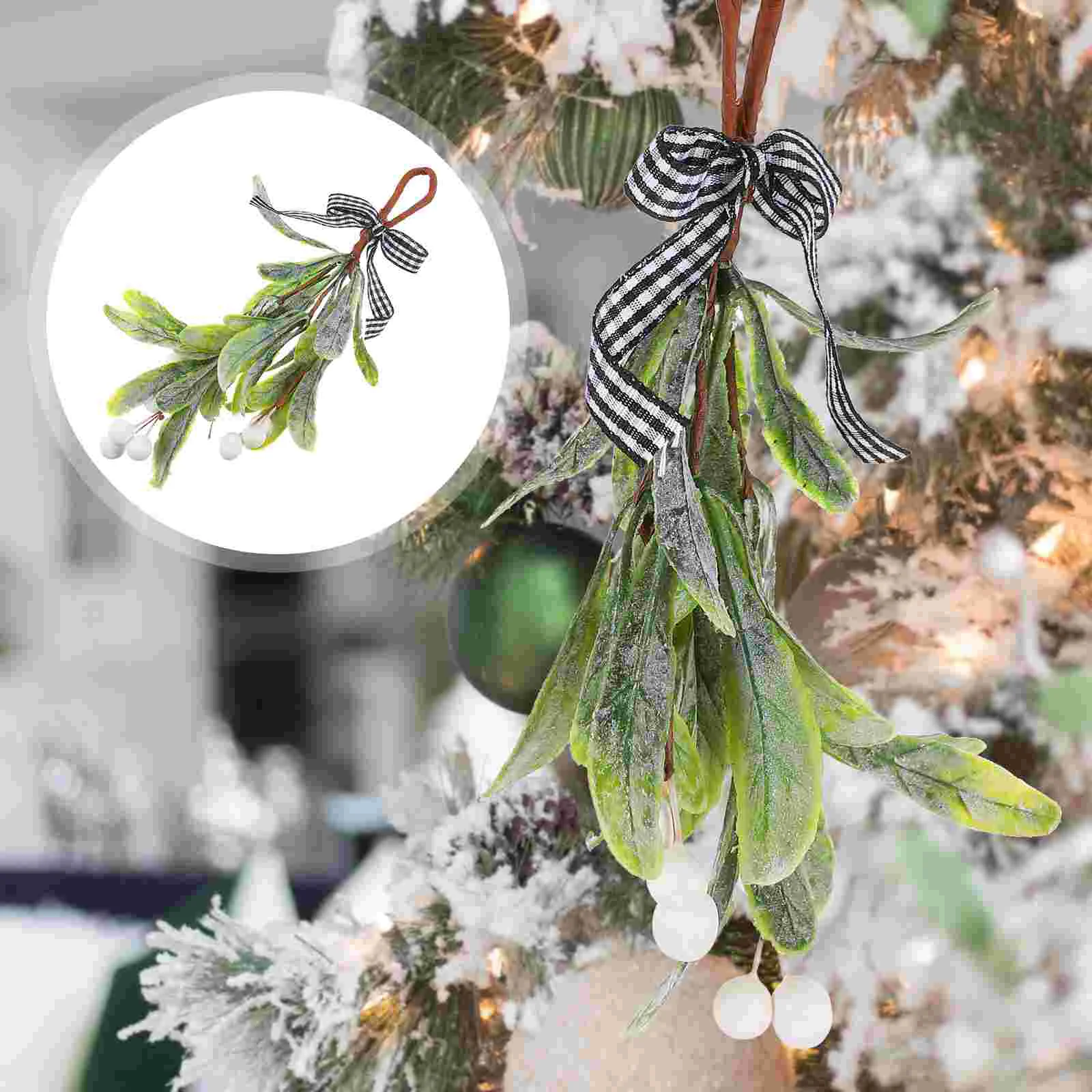 Миниатюрные декоративные Гобелены, искусственные рождественские ветки Омелы, украшения для вечеринок - 0