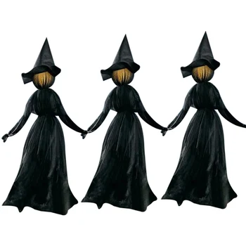 3шт/1шт Набор украшений для ведьм на Хэллоуин с подсветкой, Звуковое голосовое управление, Свечение и звук, реквизит для вечеринки в Доме с привидениями