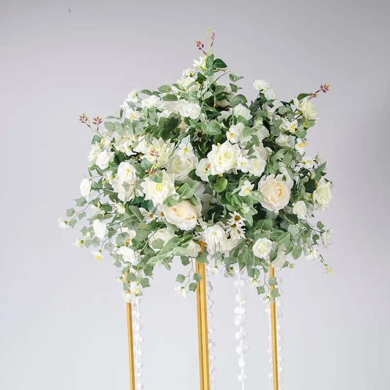Индивидуальный большой многоразмерный шар из искусственных цветов, украшение центра свадебного стола, цветочная полка, цветок для показа на сцене для вечеринки - 2