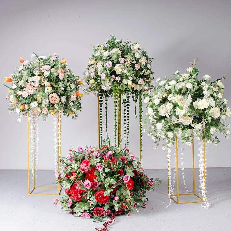 Индивидуальный большой многоразмерный шар из искусственных цветов, украшение центра свадебного стола, цветочная полка, цветок для показа на сцене для вечеринки - 3