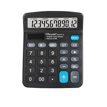Новый солнечный калькулятор с большим экраном, 12-значный арифметический студенческий финансовый офисный канцелярский компьютер