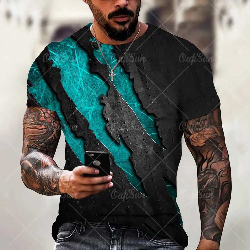 Мужская повседневная футболка С 3D Принтом, Свободная Очень Большая футболка, Уличная Спортивная рубашка С коротким рукавом, Мужская одежда, Удобная Футболка - 4