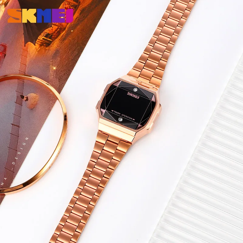 Skmei Стильные и универсальные женские часы со светодиодной подсветкой, женские часы, студенческие водонепроницаемые электронные часы, женские часы - 3
