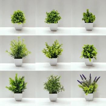 Новое искусственное Бонсай, Зеленое Искусственное растение, Эвкалипт, растение в горшке для украшения дома, спальни, сада.
