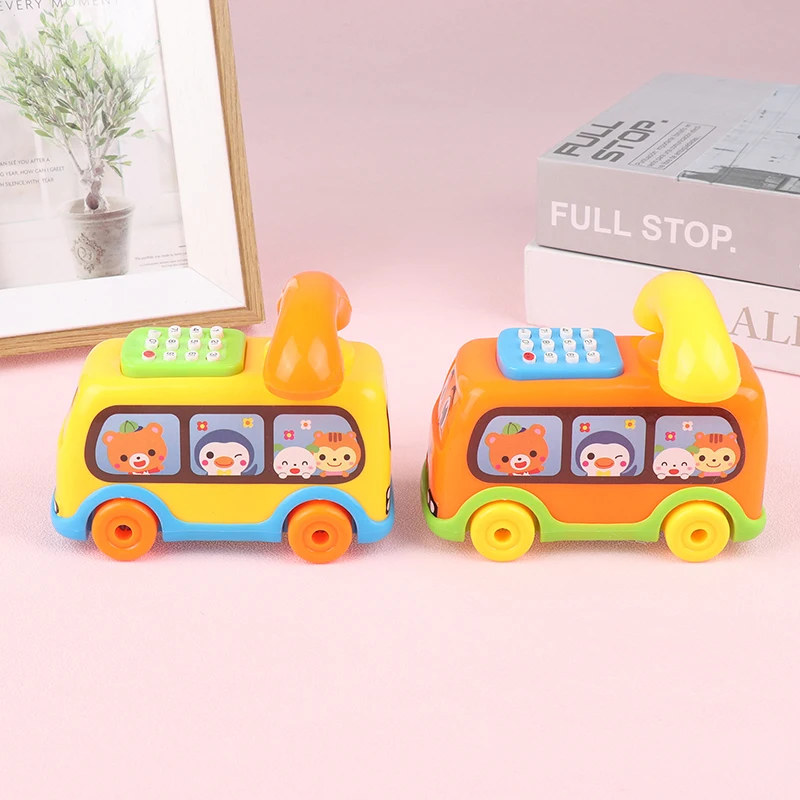 1 шт. Новая детская игрушка-симулятор автобуса-телефона для раннего обучения, музыкальная головоломка, мультяшный телефон для детей, игрушка для запоминания цвета и номера - 3