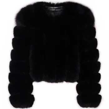 YOLOAgain, черная куртка из натурального лисьего меха, женская зимняя теплая шуба 2023, уличная одежда