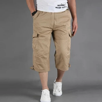 Новые мужские повседневные шорты 2023 года, носимые шорты-карго с несколькими карманами, Свободные летние брюки, мужской повседневный 7-точечный военный камуфляж