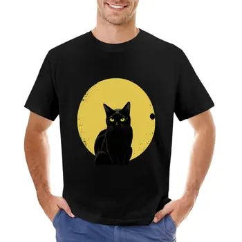 Футболка Cat Daddy Black Cat в винтажном стиле восьмидесятых, одежда из аниме, великолепная футболка, мужские футболки для больших и высоких