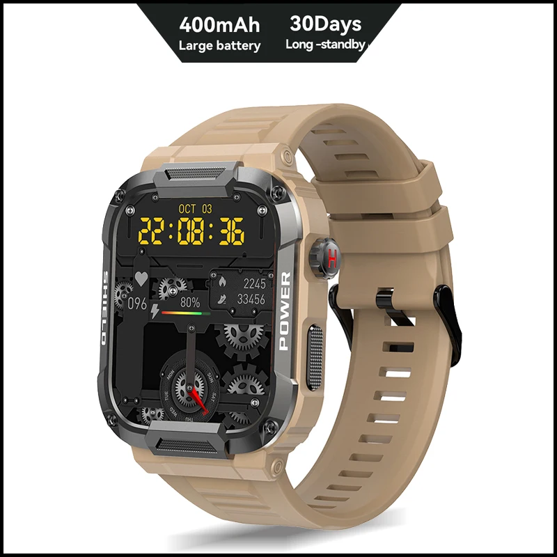 Новые мужские смарт-часы с Bluetooth-вызовом 5ATM IP68, водонепроницаемые, для занятий спортом на открытом воздухе, фитнес-трекер, монитор здоровья, умные часы для Android IOS - 0