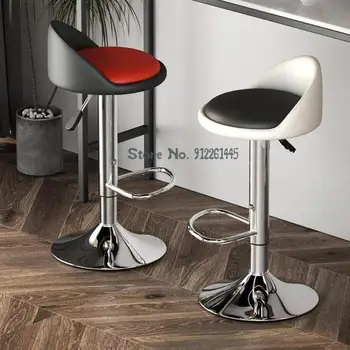 Барный стул легкий роскошный современный простой барный кресельный подъемник, вращающийся стул для кассира со спинкой, бытовой табурет с высокими ножками