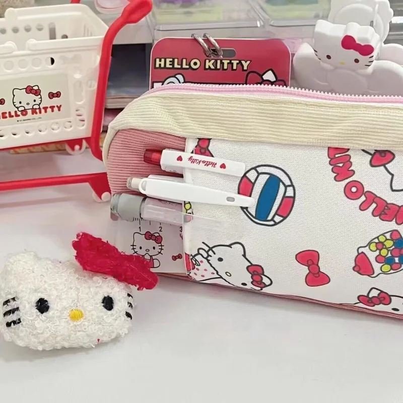 Sanrio Hello Kitty, милая сумка для карандашей с принтом, Y2k, сумка для хранения канцелярских принадлежностей для девочек-подростков, сумки для кошельков, канцелярские школьные принадлежности - 1
