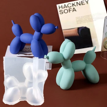 3D Мини Воздушный шар Щенок Силиконовая форма DIY Воздушный Шар Собака Украшение для рабочего стола Гипсовая форма из эпоксидной смолы Форма для украшения животных ручной работы