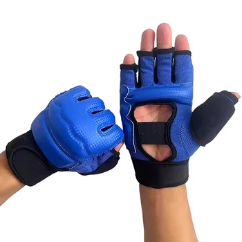 Боксерские перчатки с полупальцами из искусственной кожи для борьбы ММА, перчатки для кикбоксинга, каратэ, Муай Тай, Тренировочные перчатки для тренировок